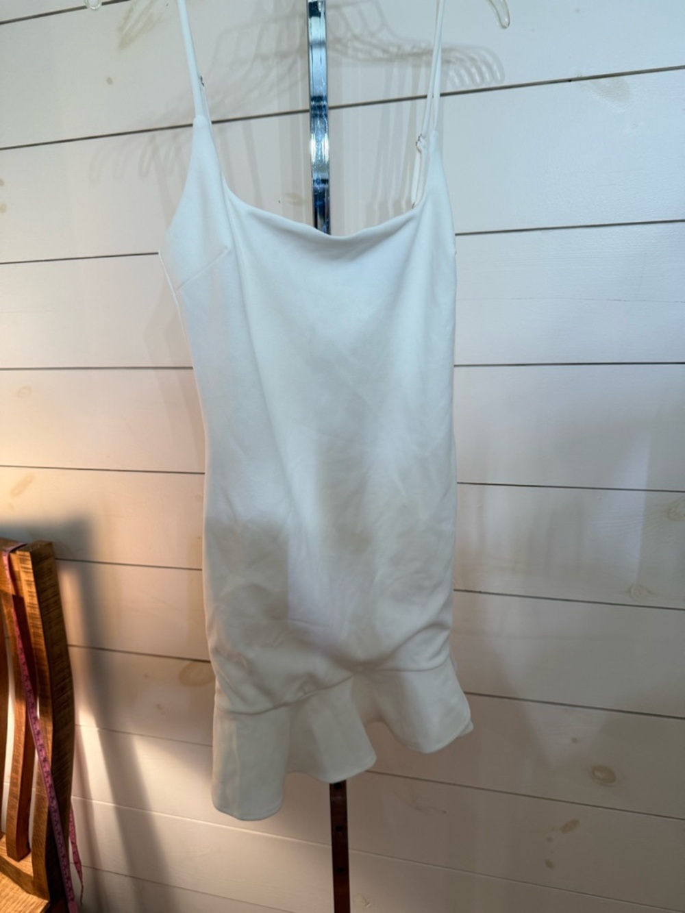 Lulu's White Mini Dress with Ruffle Hem